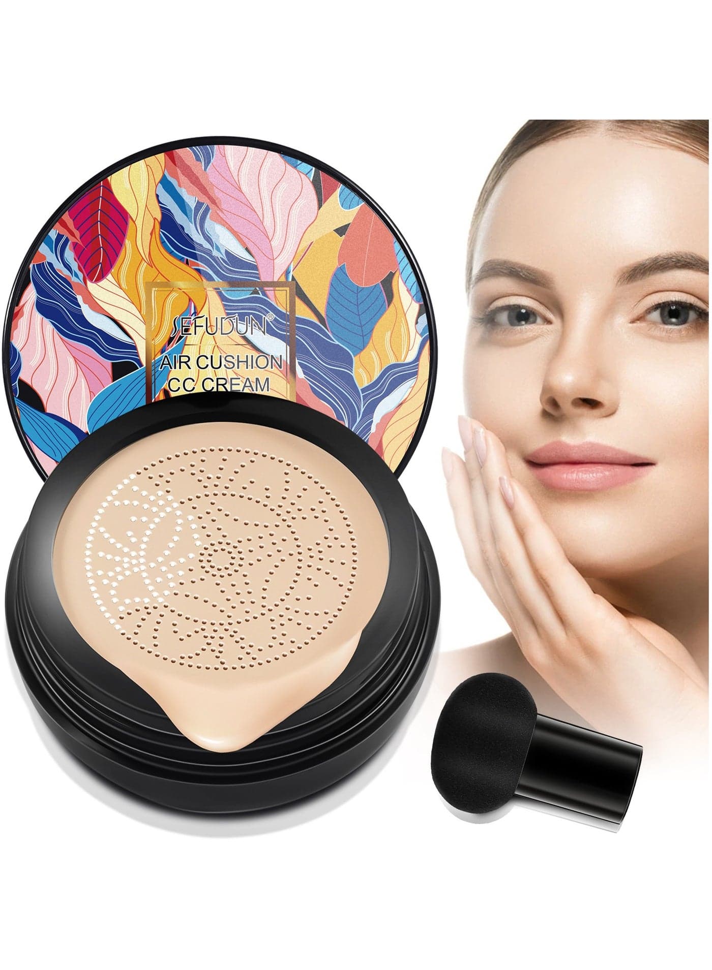 Air Cushion CC Cream Mushroom Head Foundation CC Cream Foundation Full Coverage -B