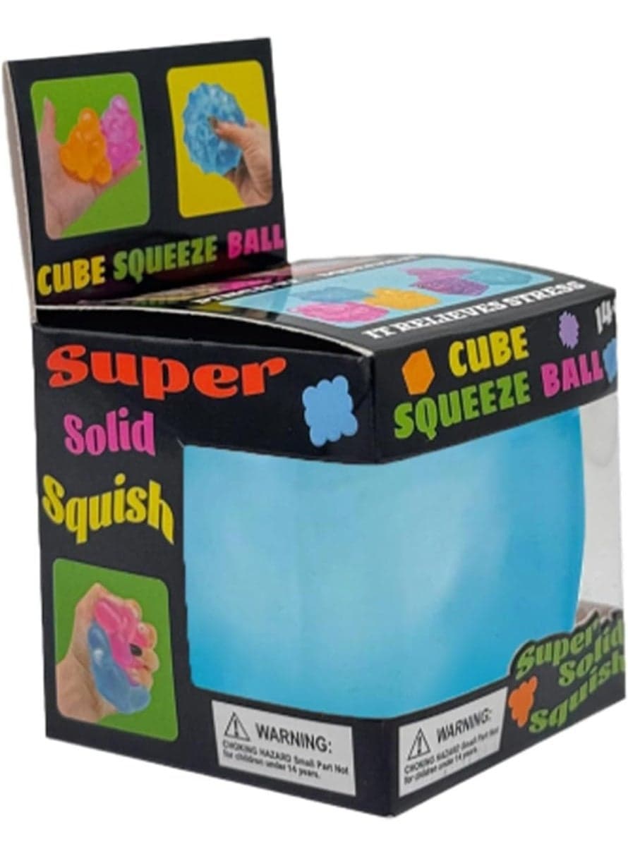 Squishy Squishies Toys Stress Cube Fidget Toys Stress Balls for Kids, Adults Squeeze Squishies Anxiety Stress Relief, Ice Squishy Cube Sugar Balls Sensory Toy Nice Ball Cubes with Box Blue