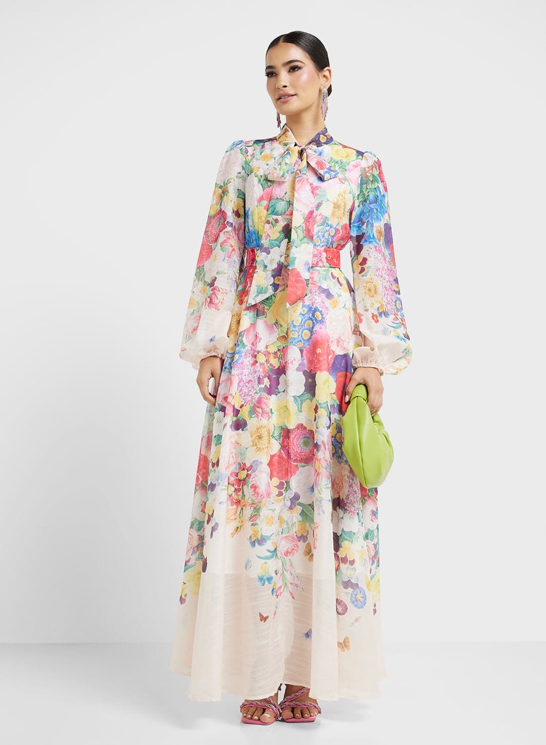 Floral Chiffon Maxi Dress