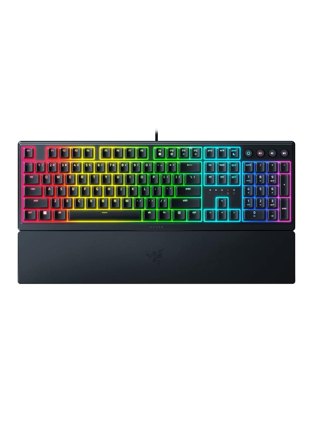 Ornata V3 Gaming Keyboard: Low-Profile Keys - Mecha-Membrane Switches - 10-Zone RGB Lighting - Spill-Resistant - Magnetic Wrist Wrest - Classic Black