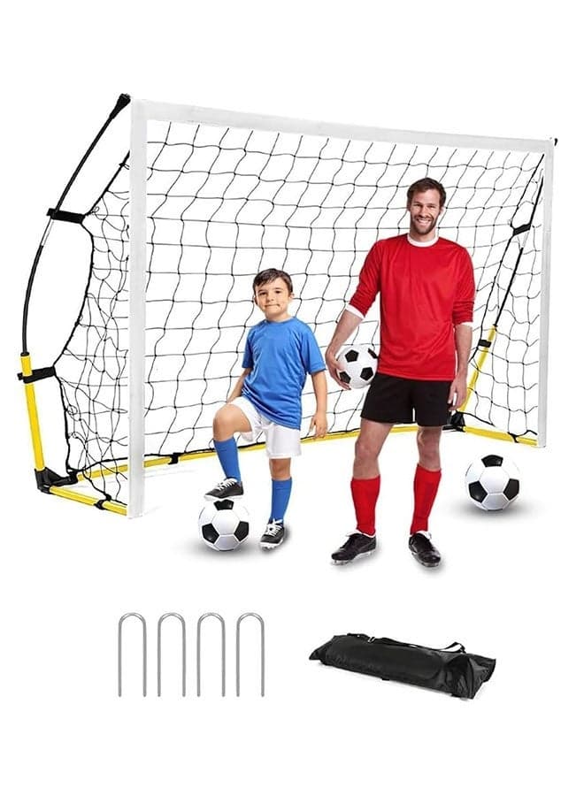 Portable Soccer Goal Foldable Training Soccer Goals Net Set with Carry Bag Ground Stakes, Backyard Indoor Outdoor Practice Football Goals Ideal Games Net for Toddler Youth Adults (2.4 * 1.5 * 0.84M)