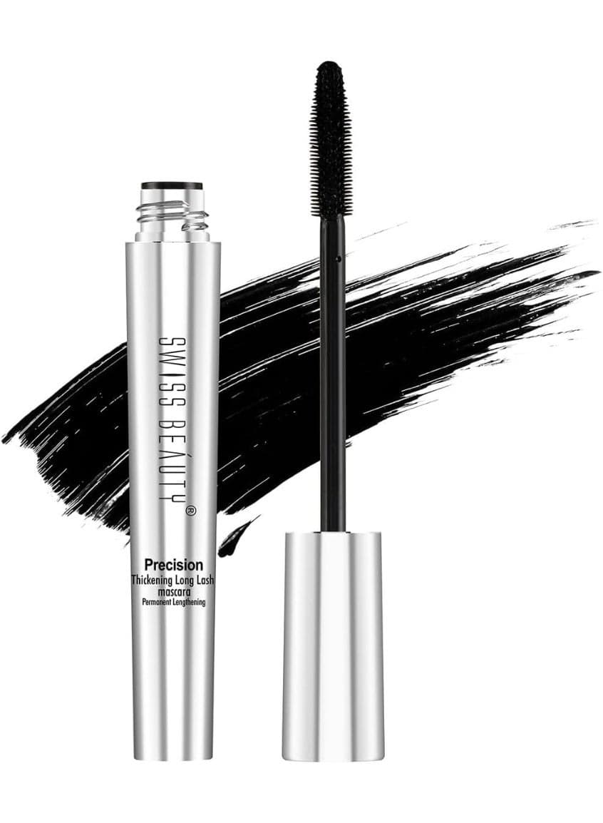 Swiss Beauty Waterproof Volume Mascara | Smudge Proof Curling Mascara For Eye Makeup | Jet Black, 8.5Ml |