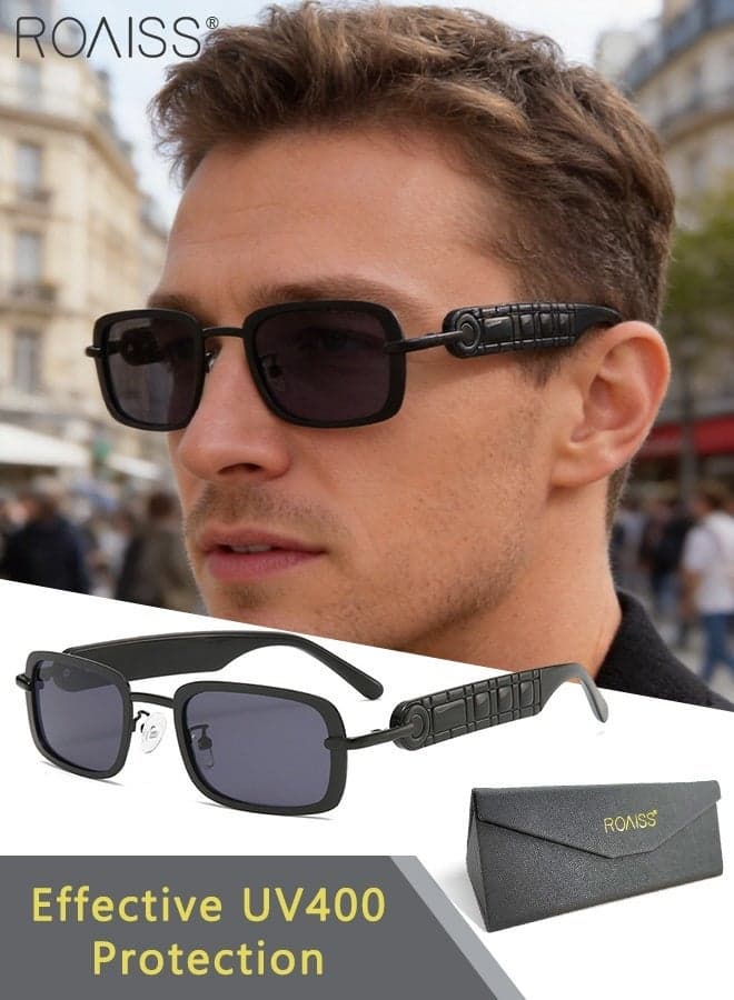 Retro Metal Chain Sunglasses for Women Men UV400 Protection Fashion Anti-Glare Sun Shades for Driving, Fishing, Traveling Outdoor Party Street Photography