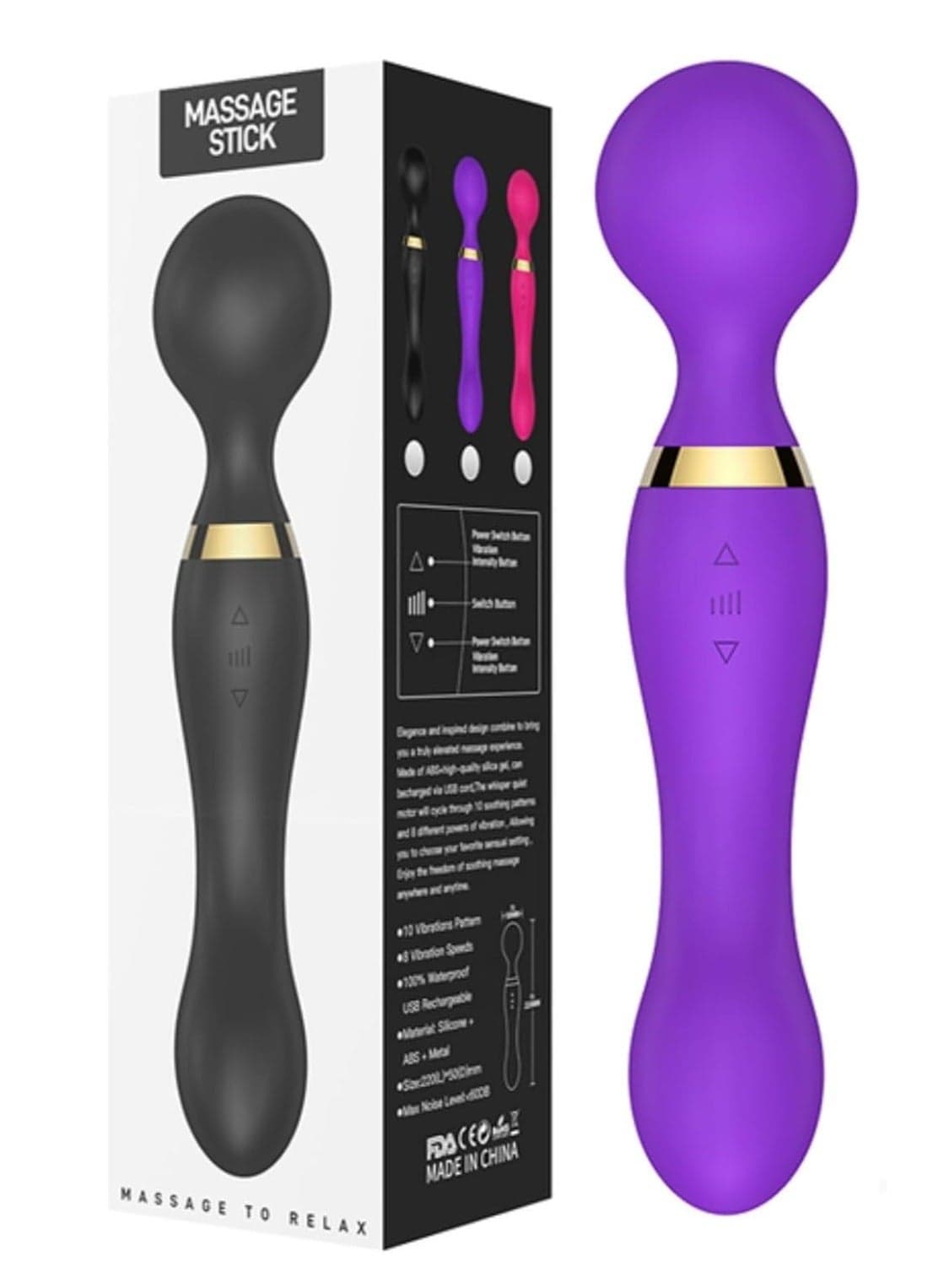 Rechargeable Personal Body Massager Handheld Waterproof Massage Machine