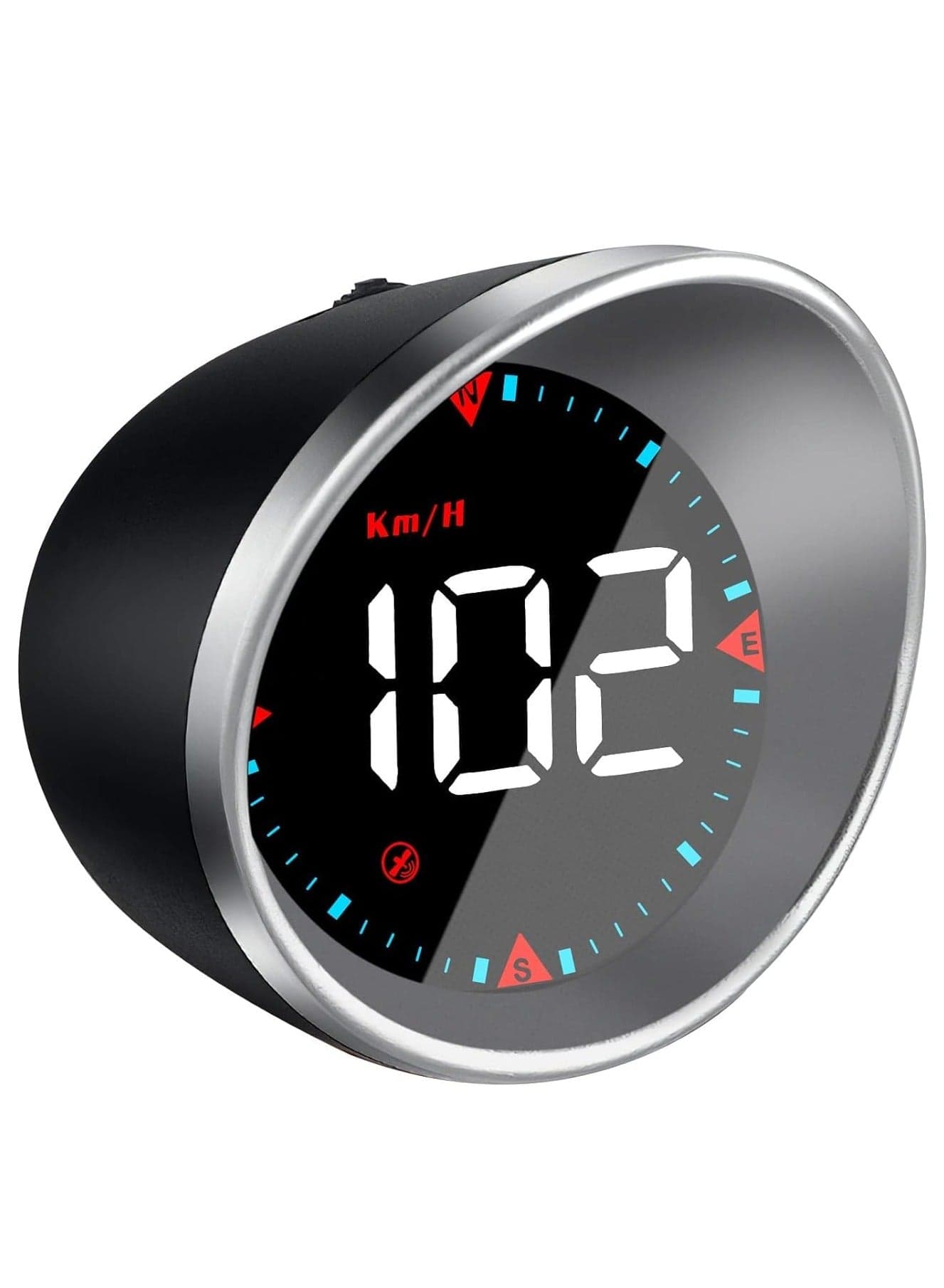 Auto Car HUD Head Up Display KMH & MPH Digital GPS Smart Speedometer with OverSpeed Alarm Fatigue Driving Warning, Navigation Compass, 2.4'' LCD Screen, USB Plug & Play, for All Vehicle