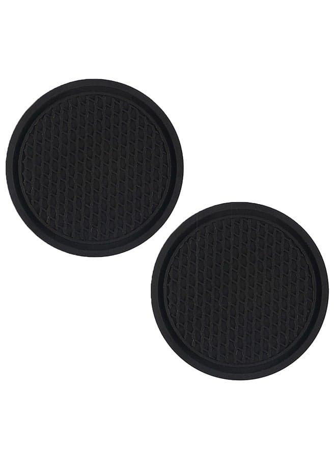 2 Pcs Car Cup Holder Coaster, Non-Slip Cup Holders Embedded in Ornaments Coaster, Car Interior Accessories, Black