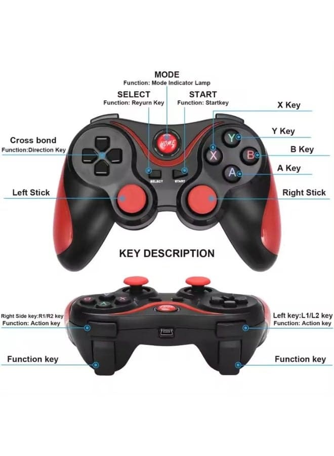 2.4G Wireless Controller, Wireless Joysticks, With Rechargeable Batteries, For PCs, Consoles, Mobile Devices