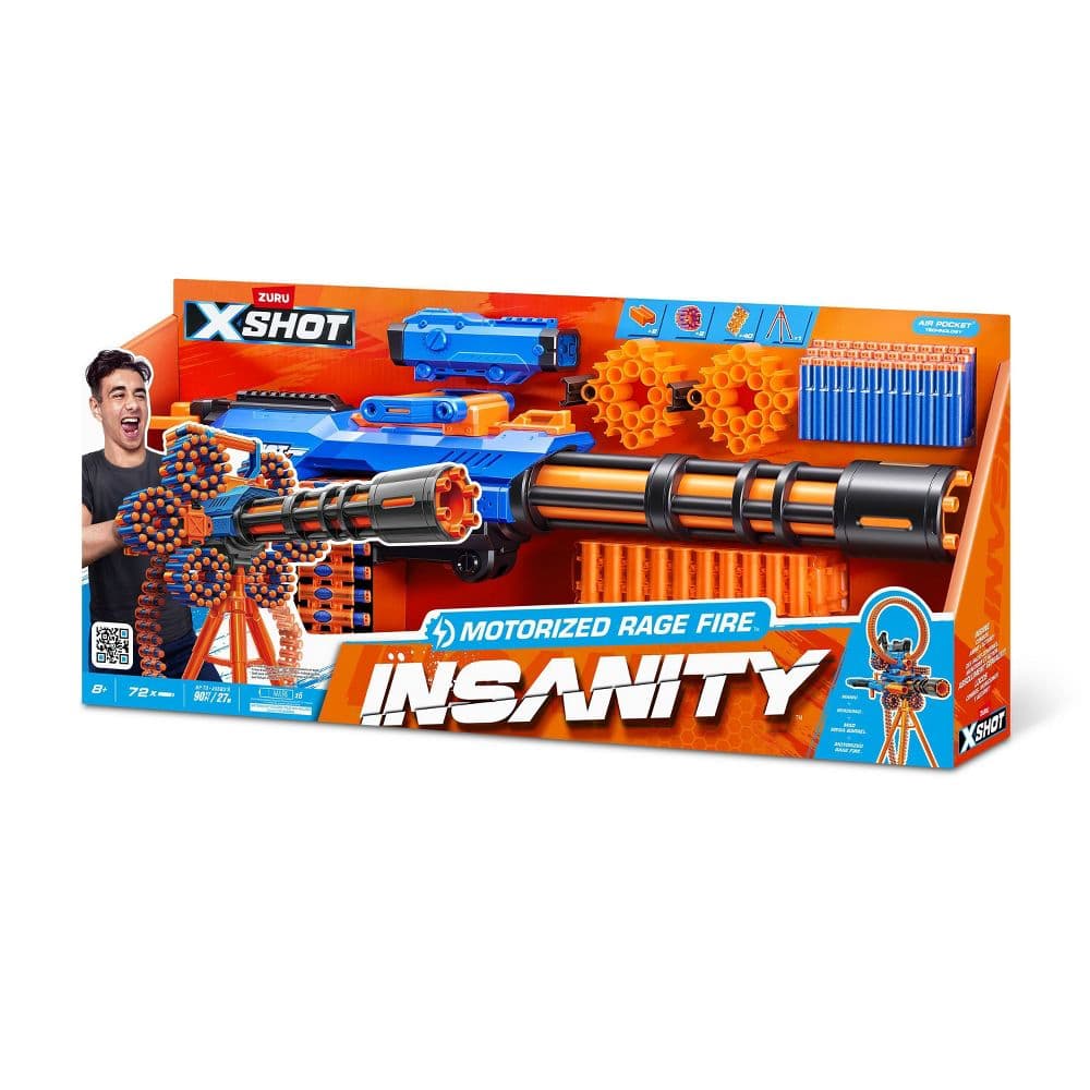 X-Shot Insanity Motorized Rage Fire Blaster With 72 Darts