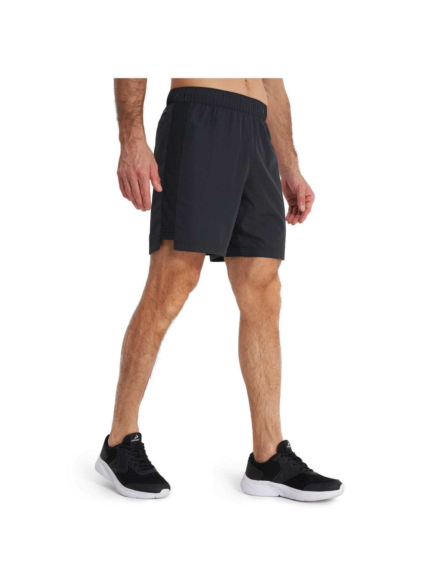 Men’s Running Shorts - Demix Black Lightweight & Breathable Sports Shorts with Moisture-Wicking Fabric & Reflective Details