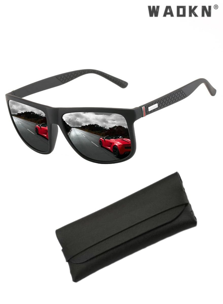 Polarized Square Sunglasses for Men Women, UV400 Protection Sun Glasses with PC Frame, Fashion Anti-Glare Sunglasses for Men Driving, Fishing, Golfing, Traveling