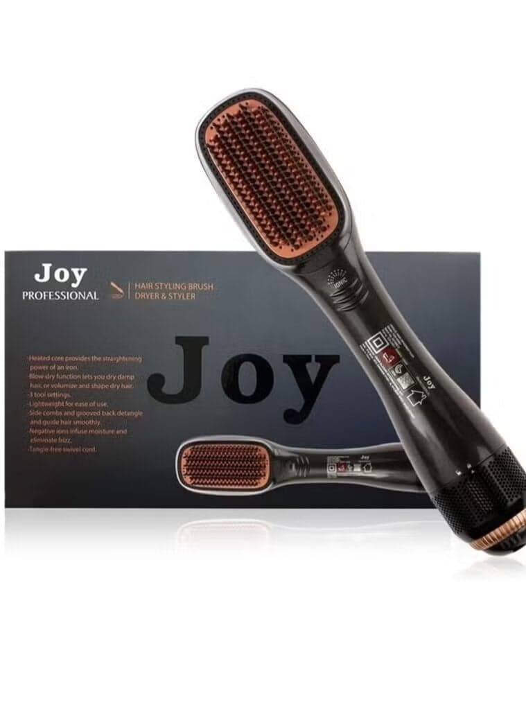 Ceramic Hair Dryer & Styler 2-in-1 – Fast Drying, Frizz-Free Smooth Hair, Adjustable Heat & Speed, Lightweight Ergonomic Design in Black/Beige