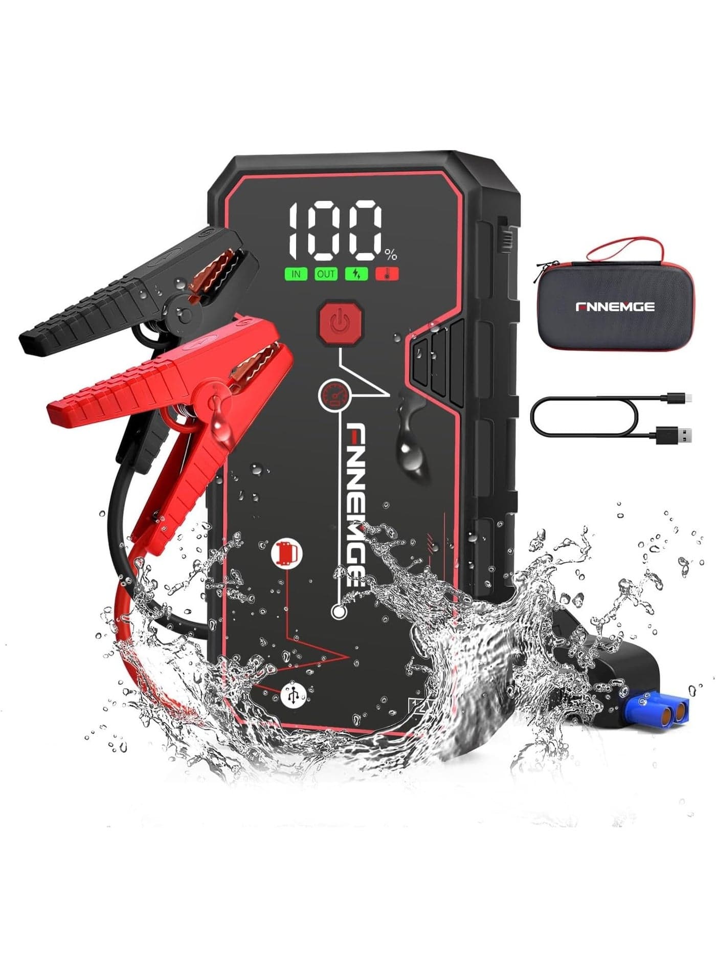 Car Jump Starter with 5000A 23800mAh 12V Car Battery Jump Starter All Gas and 8.0L Diesel Smart Jumper with Storage Box