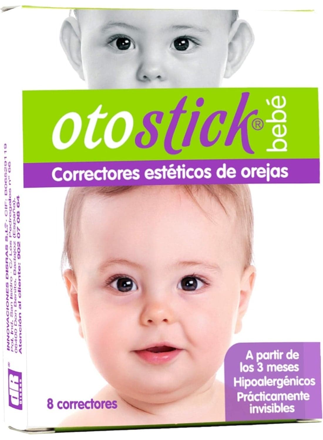 Otostick Baby, Aesthetic Correctors for Prominent Ears, Contains 8 Correctors and 1 Cap, 3+ Months