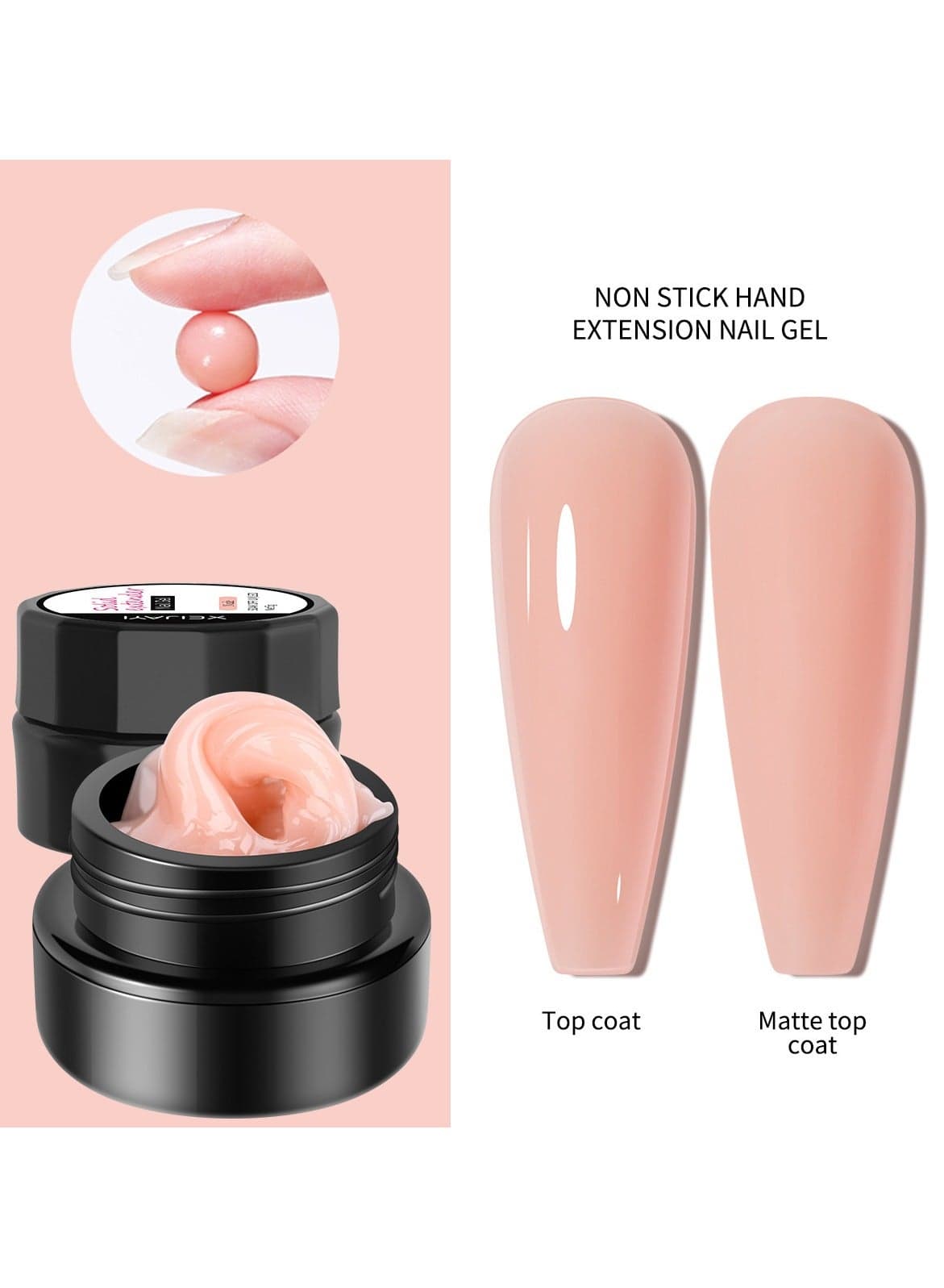 5 Ml Non-Stick Hand Solid Extension Nail Gel - Clear, Nude, And Rhinestone Glue Gel For Easy Application