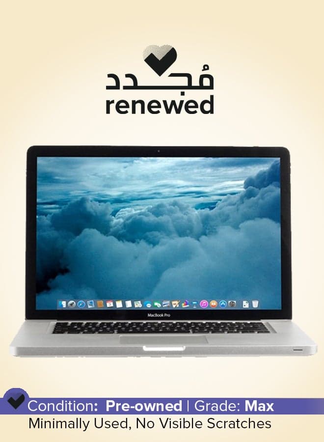 Renewed - MacBook Pro (2009) Laptop With 15.4-Inch Full HD Display, Core 2 Duo Processor/Dual Core/4GB RAM/500GB SSD/macOS English Silver