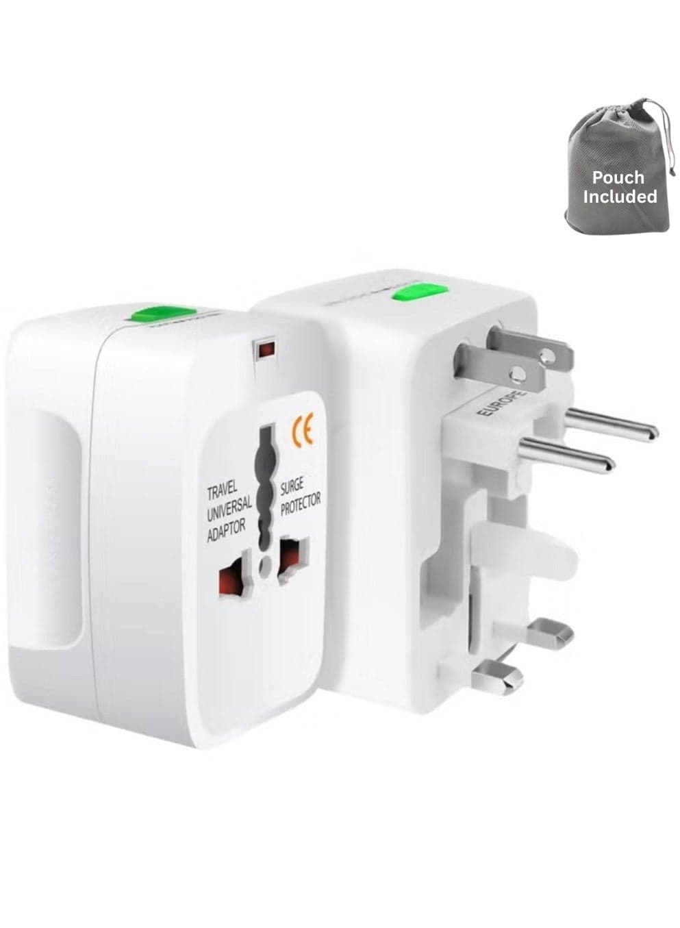 Universal Travel Adapter – Worldwide All-in-One European Universal Adaptor, International Wall Charger Plug (Without USB Port) for Asia, Europe, UK, AUS, and USA – Compact Universal Power Adapter for Travel, Hotels, and Business Trips