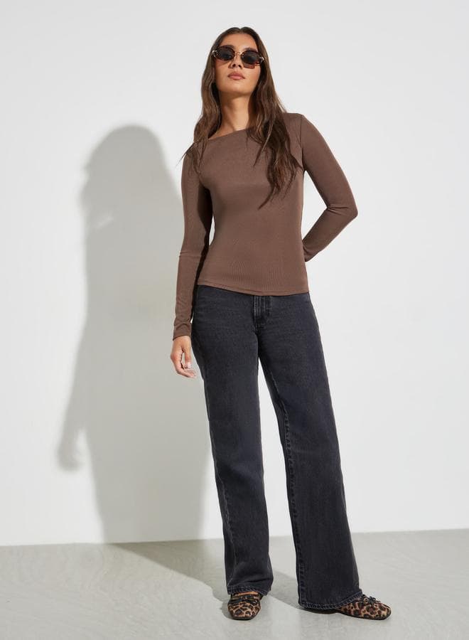 Pack of 2 - Solid Boat Neck Knit Top