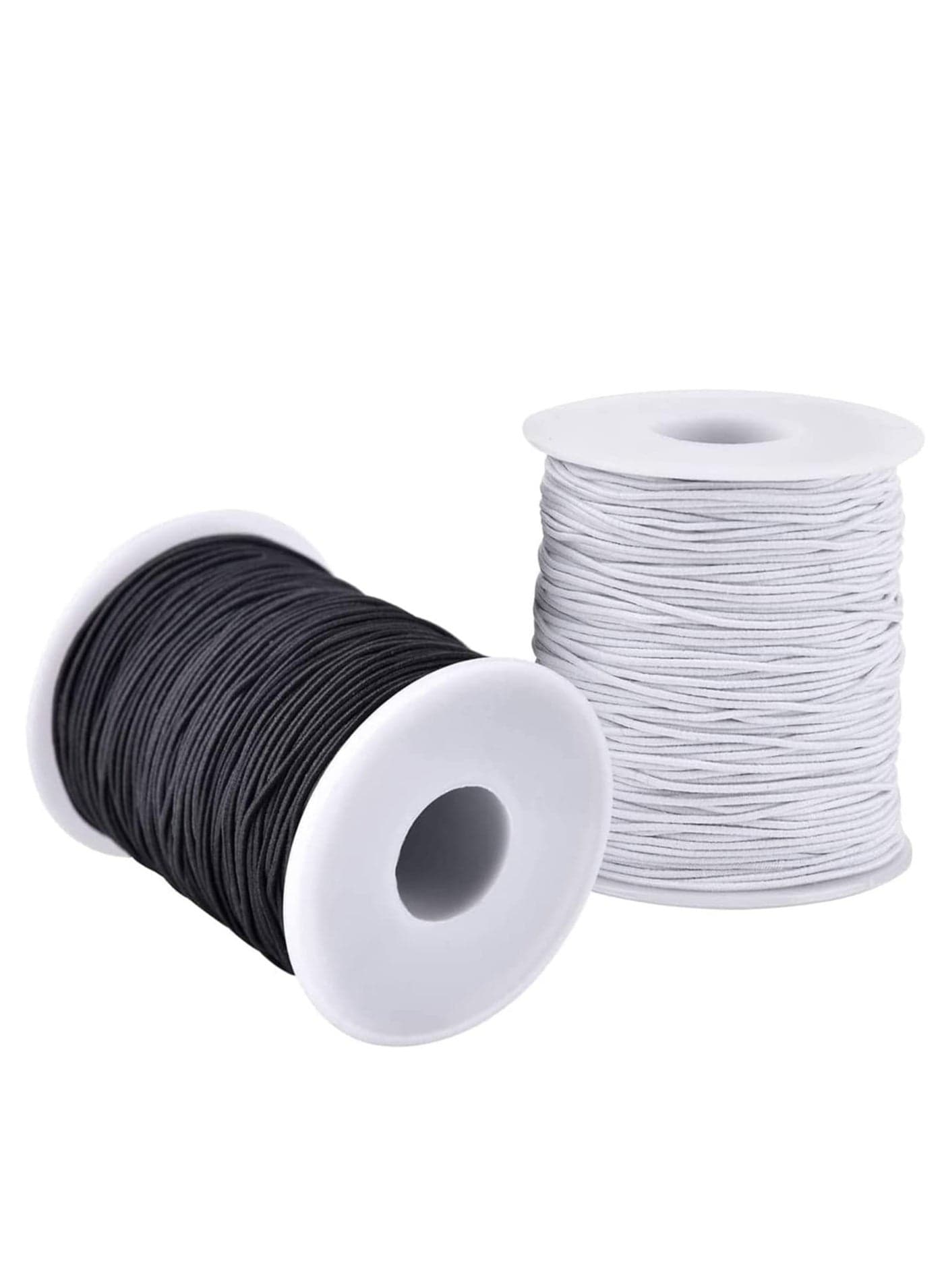Elastic String for Bracelets – 2 Rolls in Black & White | Strong Nylon Beading Cord for Jewelry Making, Crafting, Necklaces, Beads & DIY Projects