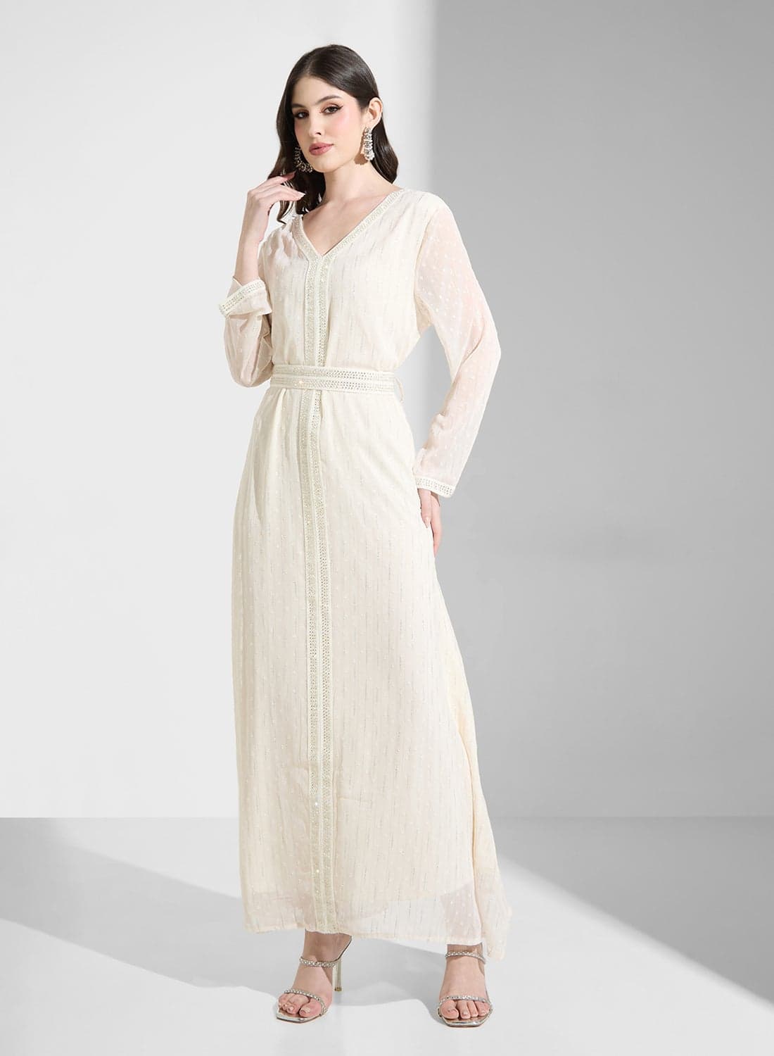 Sheer Overlay Maxi Dress