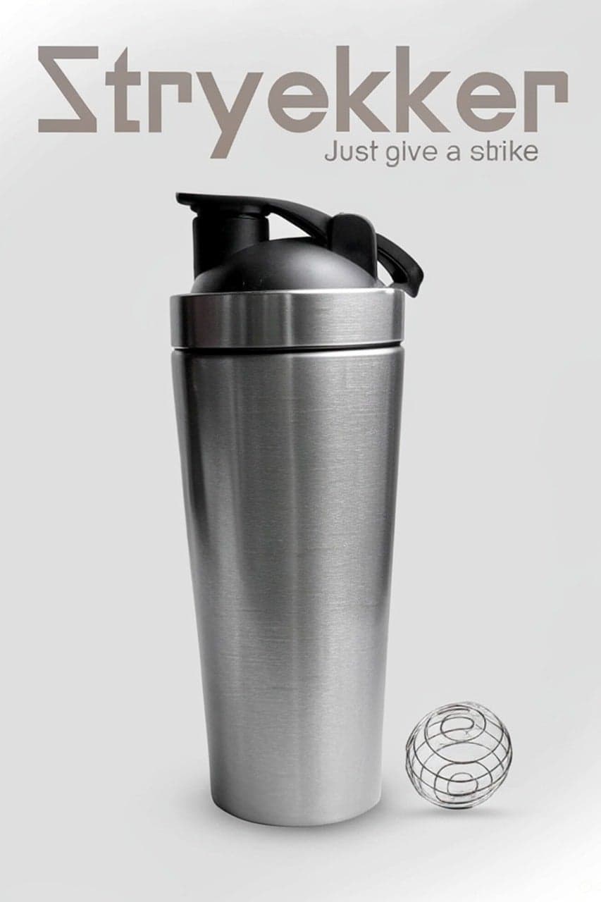Premium Stainless Steel Protein Shaker Bottle – Heavy-Duty Build, Sleek Silver Design