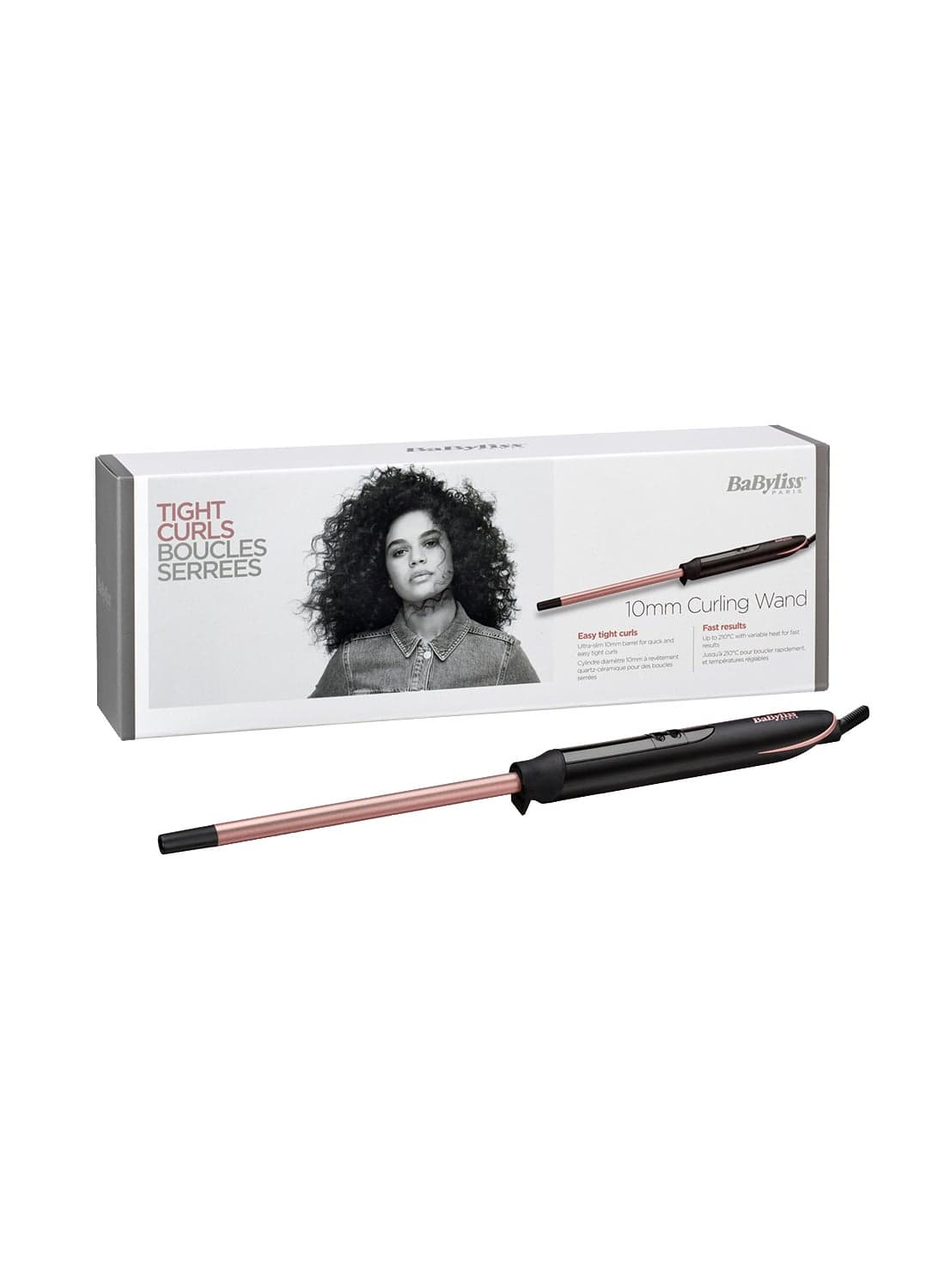 Hair Curler | 10mm Barrel For Precise Curls | led Display For Temperature Control With Quartz Ceramic Technology | 6 Temperature Settings For Customization & Rapid Heat-up Time | C449SDE Black