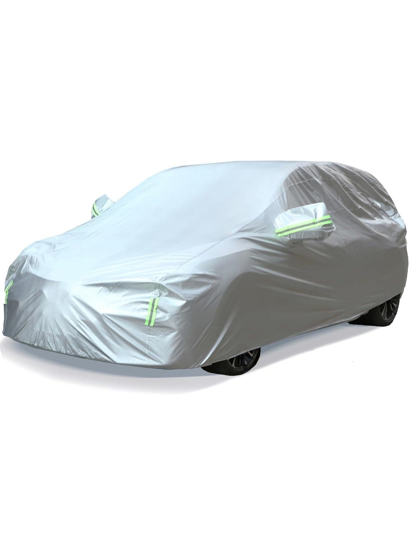 Car Cover All Weather Full Cover for Car Waterproof & Windproof & UV Protection Scratch Resistant Outdoor Cover with Reflective Strips Universal Gray Car Cover for SUV