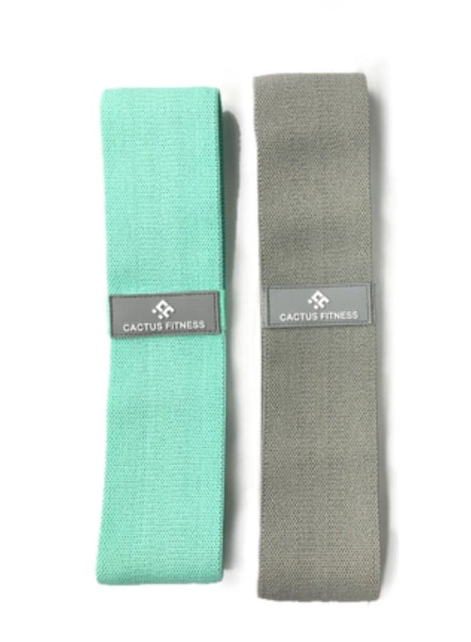 CACTUS FITNESS Resistance Non Slip Thick Power Band Set 2pcs (Green&Grey)for Hips, Thighs,Legs,Butt,Glutes for Men and Women
