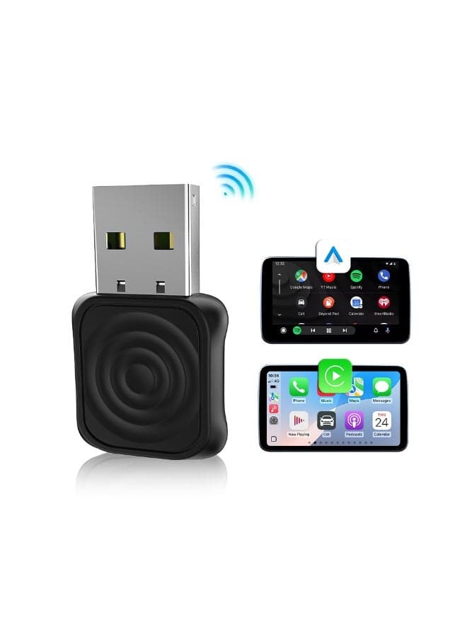 Carlinkit Mini Ultra 1 WiFi 6 Car AI Box | Wireless CarPlay & Android Auto Adapter | USB-A/USB-C Plug & Play | 5.8GHz Fast Connection | Auto-Connect & OTA Upgrade | Compatible with Factory Wired CarPlay Cars (2026)