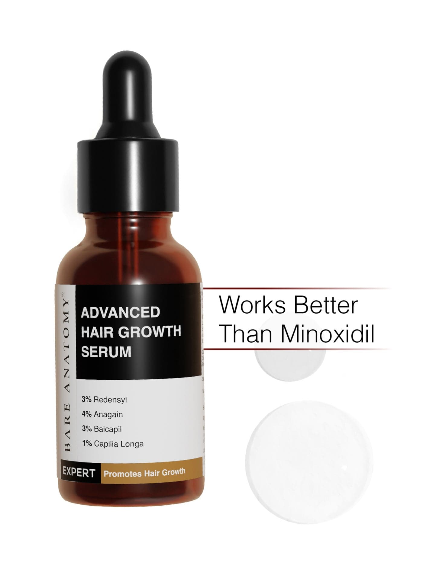 Hair Growth Advanced Serum, 3% Redensyl + 4% Anagain + 3% Baicapil + 1% Capilia Longa, Rosemary, Biotin & Rice Extract