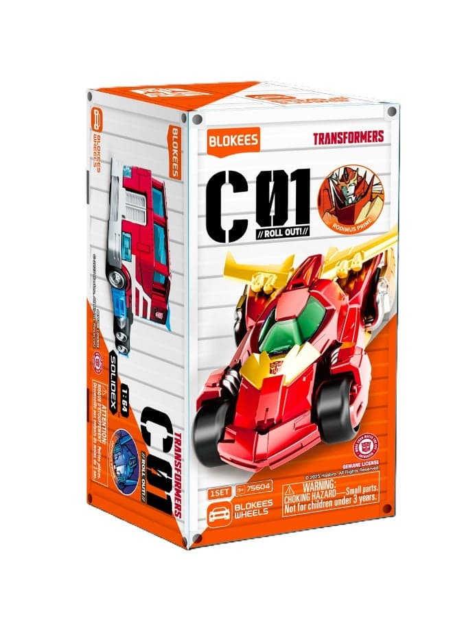 Blokees Transformers Auto Prime Truck Toy with Mini Poseable Figure | Classic Red & Blue Robot Vehicle for Kids Age 3+ | Collectible Truck Toy for Boys, Girls & Fans
