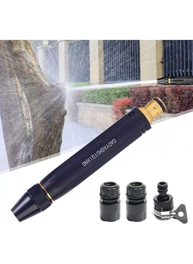 Car Washing High Pressure Water Gun Nozzle, Garden Hose Nozzle Spray - High Pressure Metal Water Gun Sprinkler, Adjustable Metal Nozzle Garden Hose Sprinkler