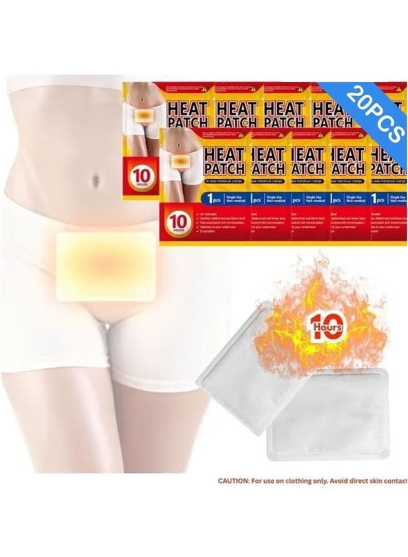 Body & Hand Warmers -20PCS-Up to 10 Hours Consistent Safe Natural Heat, Odorless Air Activated Adhesive Warm Patches for Outdoor Work, Commuting, Winter Sports & Phone Warmth