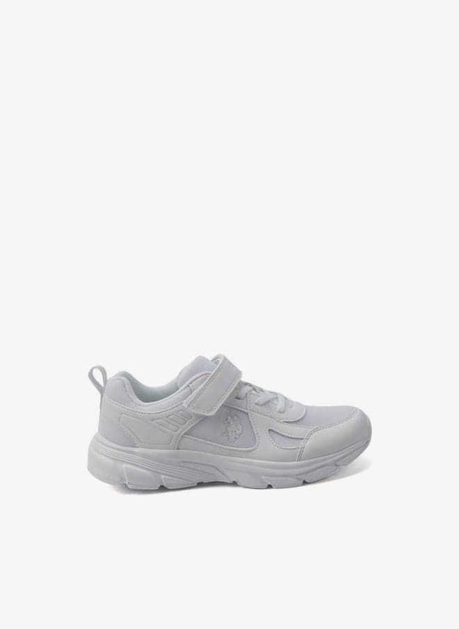 Kids' White Velcro Strap Sneakers Shoes - Comfy, Cushioned Sole for All-Day Play!