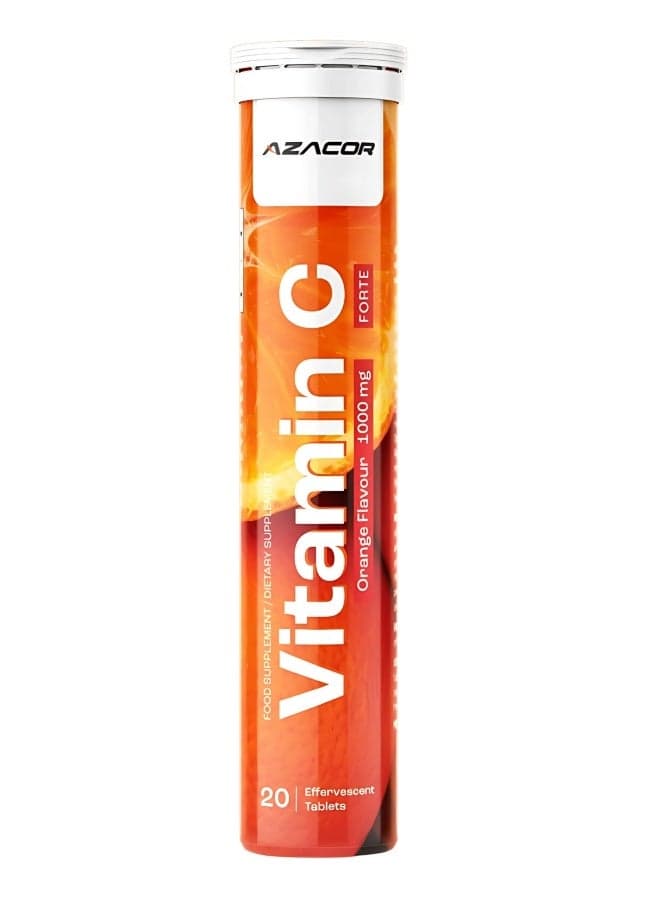 Azacor Vitamin C Effervescent Tablets, 1000Mg Orange Flavour 20'S