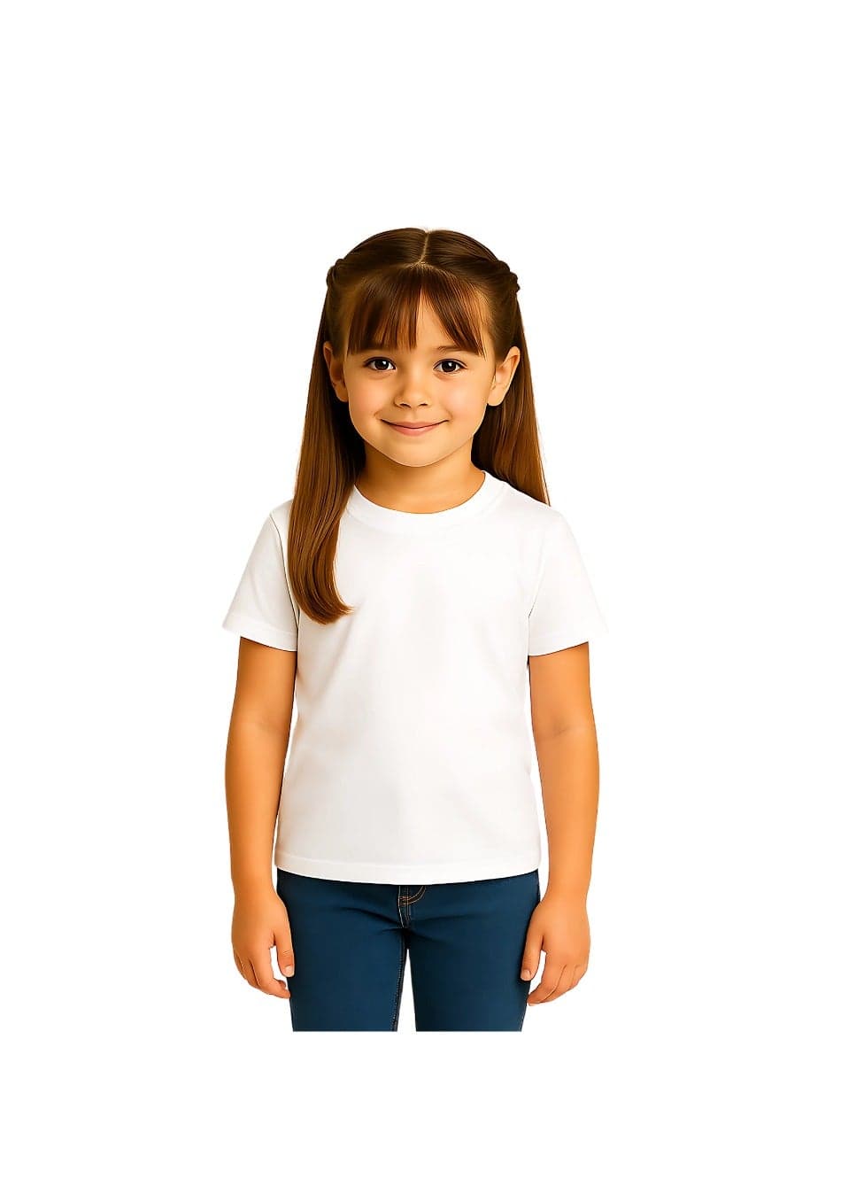 Printshop4me Kids Round Neck Girls T Shirt 170 GSM Pure Cotton Basic Colors