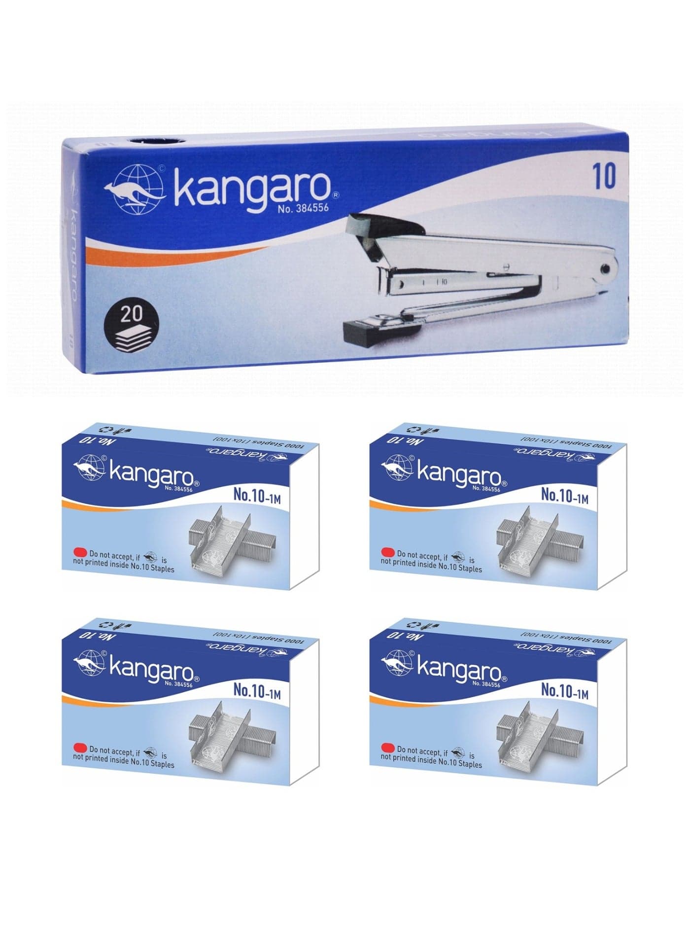 1-Piece #10 Stapler With With Four Pack Of Pins