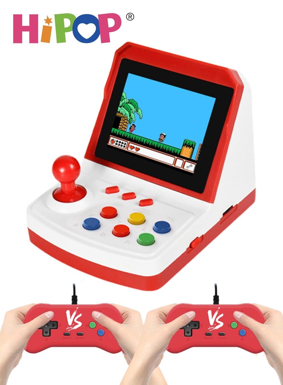 Video Game Console with Dual Gamepads,3.5-inch HD Screen Retro Arcade Games,Connected TV,Built-in Classic Free Games,Handheld Game Console for Kids