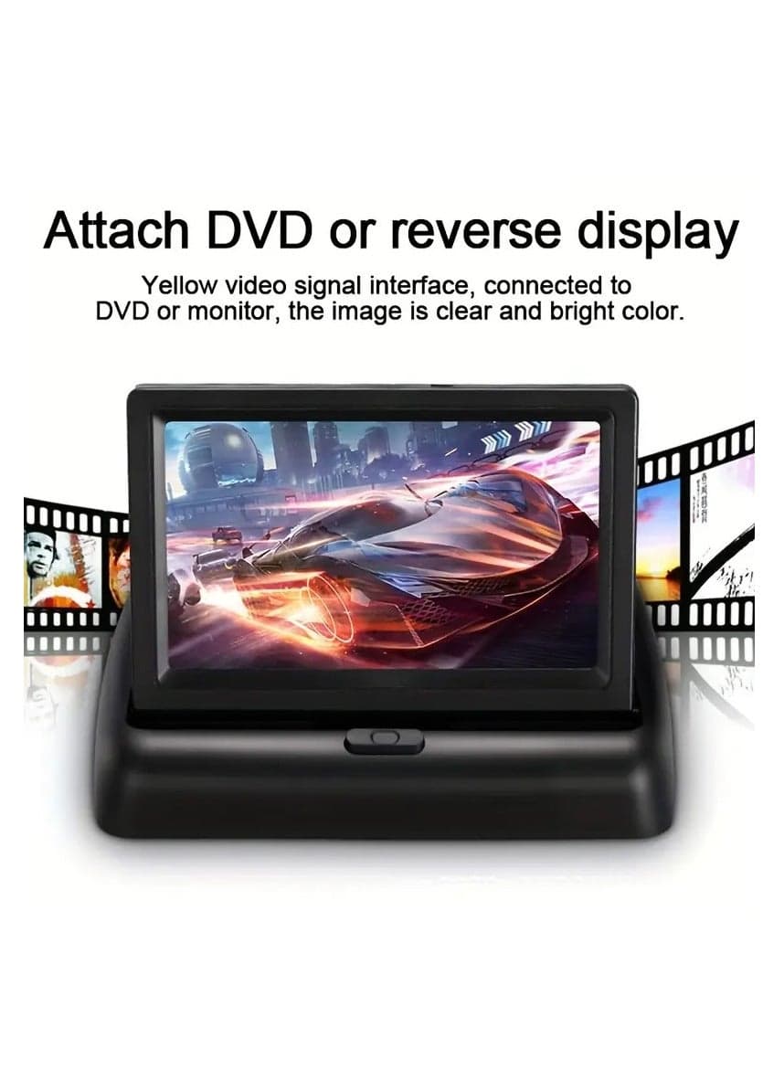 HD Car Rearview Camera Monitor with camera - 10.92cm Large Foldable Display one year warranty,10900110