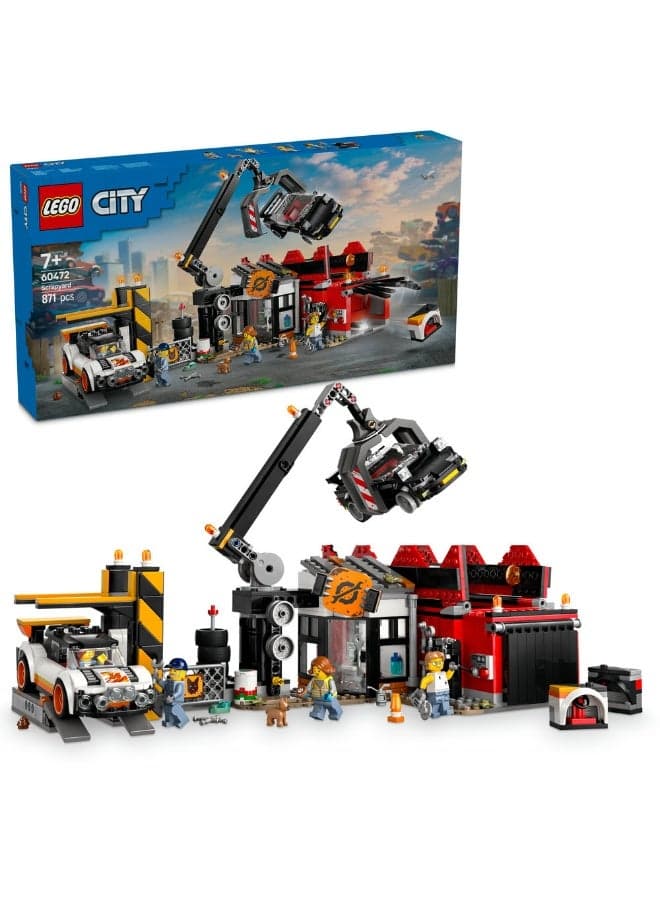 City Scrapyard with Cars, Building Toy Set 60472 (Age 7+, 871 Pieces)