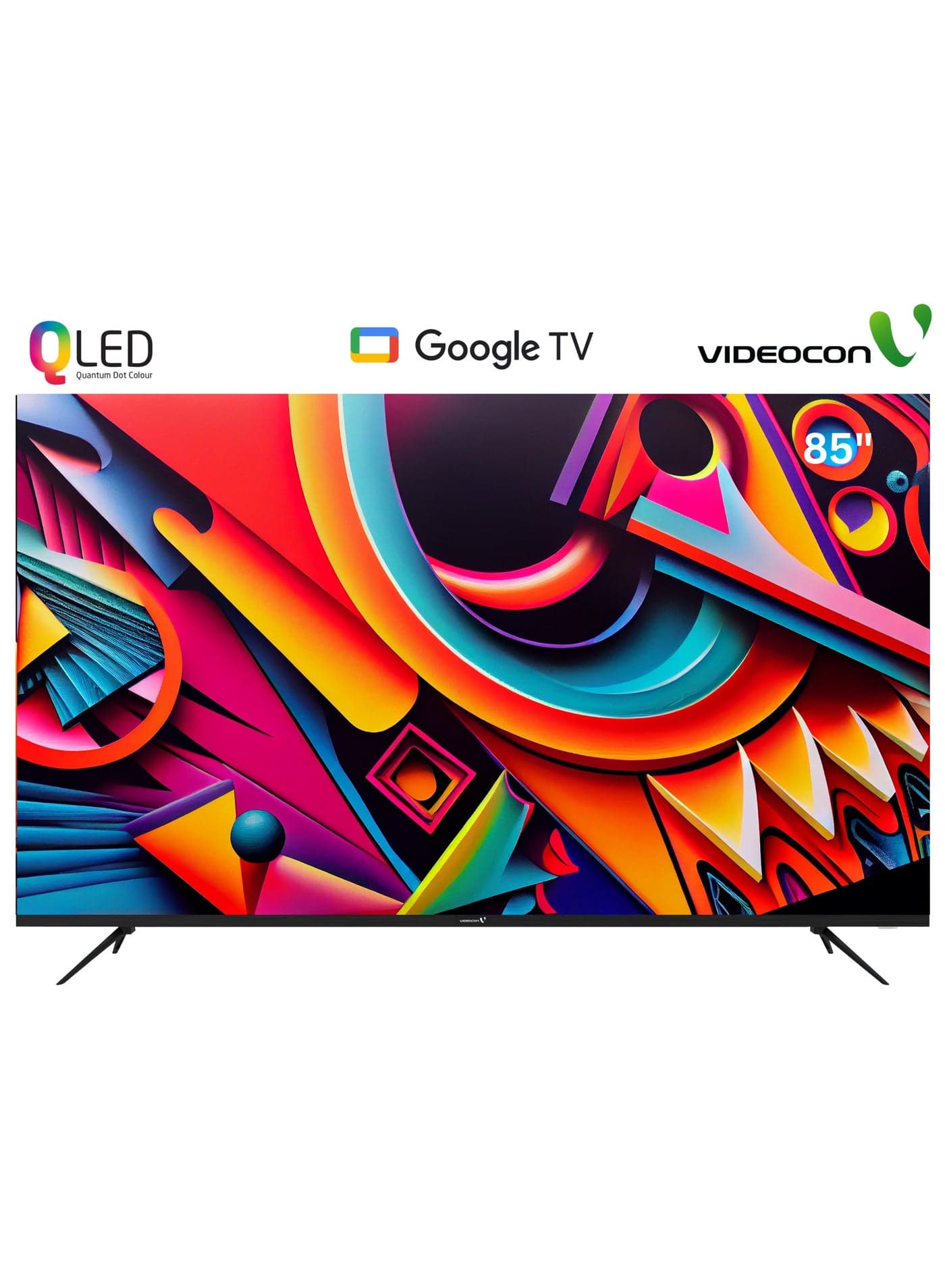 85 inch Edgeless QLED 4K UHD Official Google TV with "Hey Google" Voice Remote, A+ Grade Panel, Bluetooth, Dolby Audio, Chromecast Buit-in Latest Model E85QLGT1100 Black