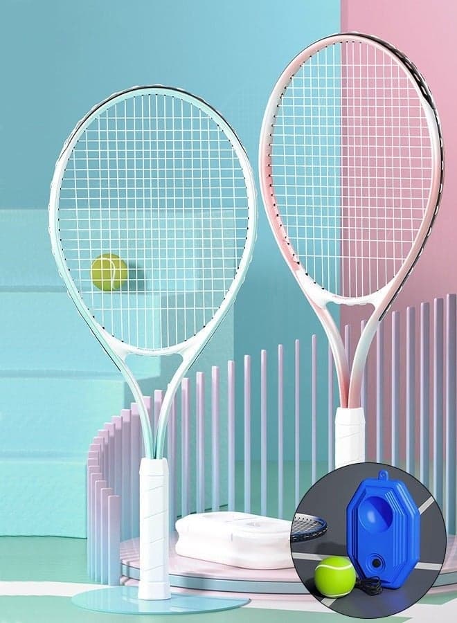 Tennis Rackets Set for Student Training Tennis and Beginners of 2 Tennis Racquets Lightweight Including Tennis Bag and Water Injection Base