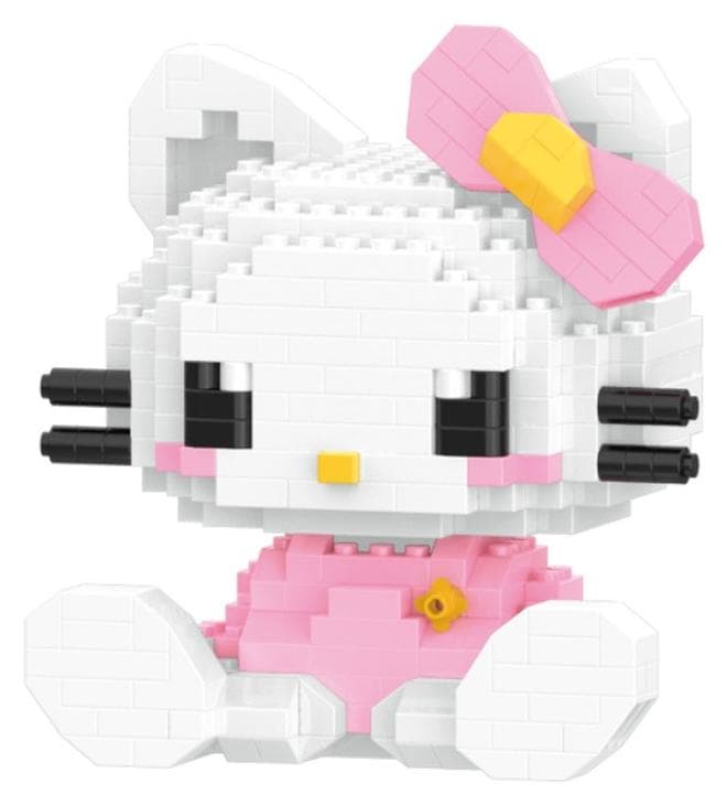 382PCS Cartoon Hello Kitty Building Bricks Set, DIY Block Building Set, Classic Mini Building Bricks, Assembling Building Blocks Suitable for Boys and Girls Aged 6 and Up