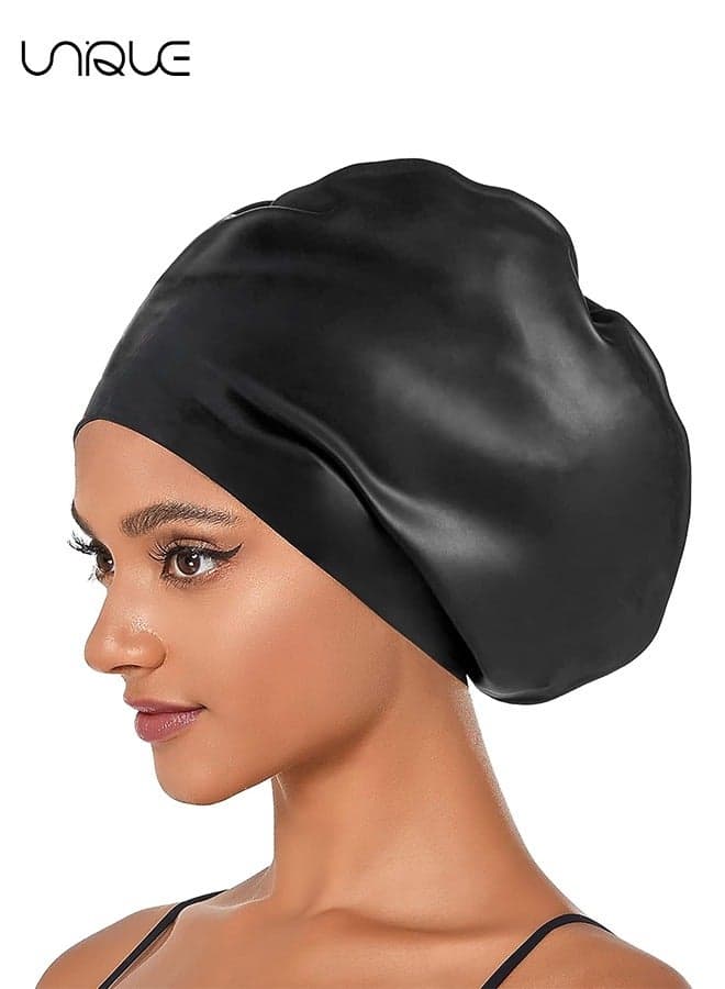 Bathing Cap - Silicone Swim Cap for Women Men Extra Large Special Design Swimming Cap Waterproof Bathing Cap Swim Hat for Very Long Hair Braids Thick Curly Hair Keep Your Hair Dry