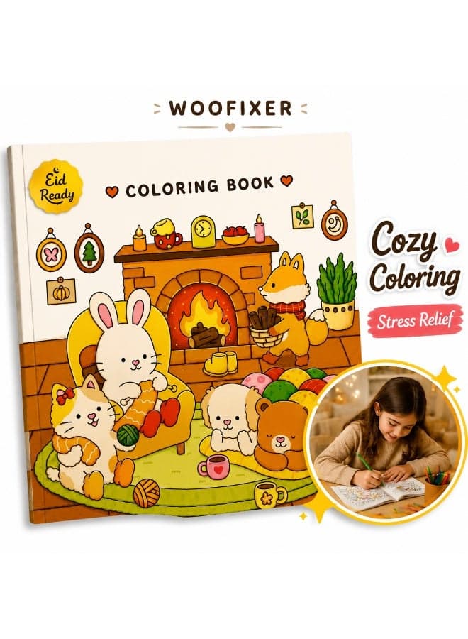 Eid Ready Cozy Animal Coloring Book – Fun & Relaxing Activity for Kids,Teens& Adults