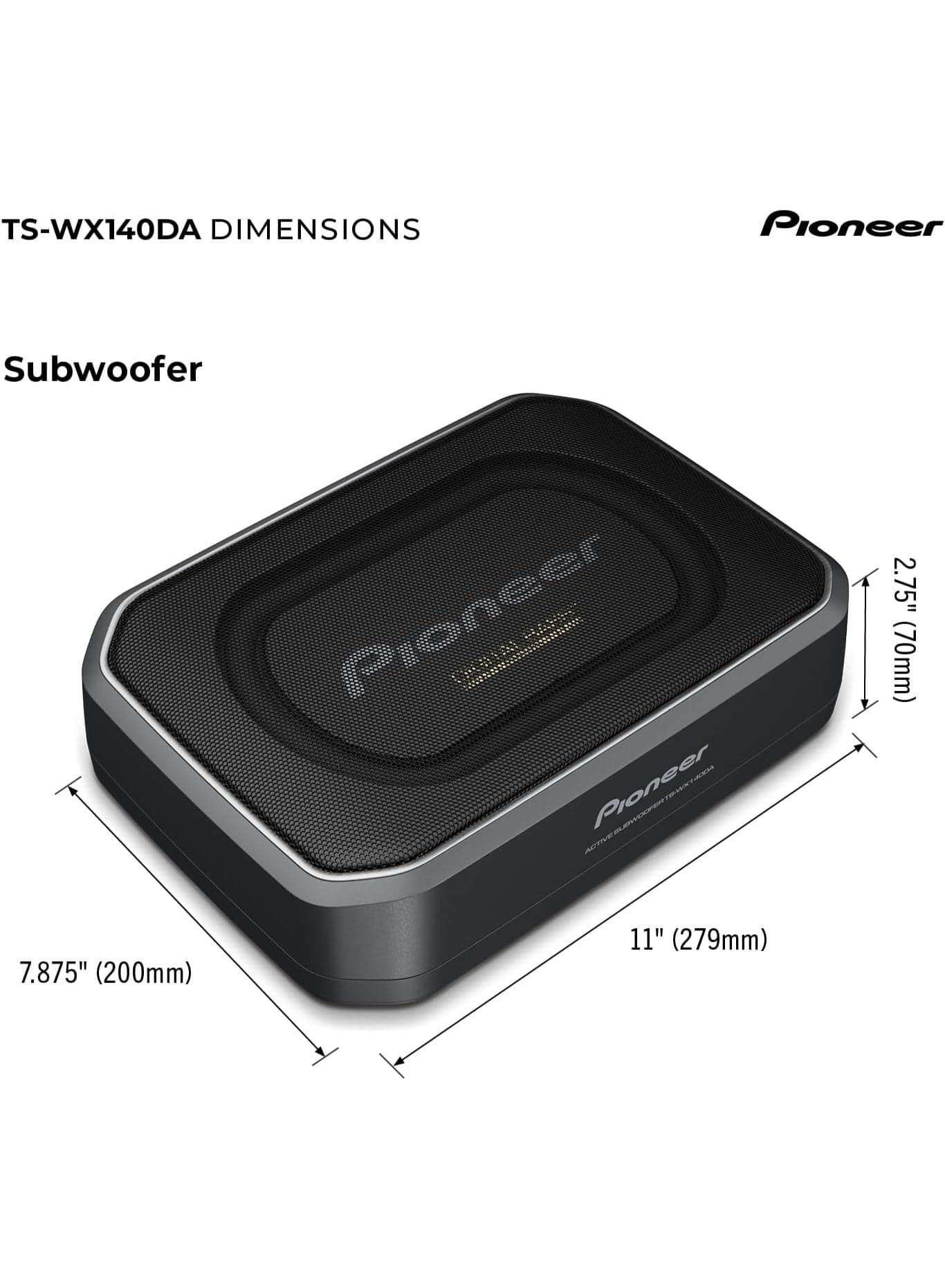 Pioneer TS-WX140DA Class D 170 Watt MAX Active Underseat Subwoofer