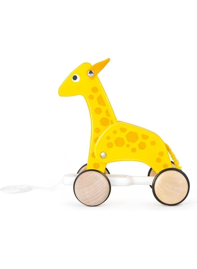 Giraffe Pull-Along Wooden Toy For Toddlers | Moving Head & Feet With Smooth Wheels | Encourages Walking, Fine Motor Skills & Active Play | Colorful Design, Durable, Ages 12+ Months