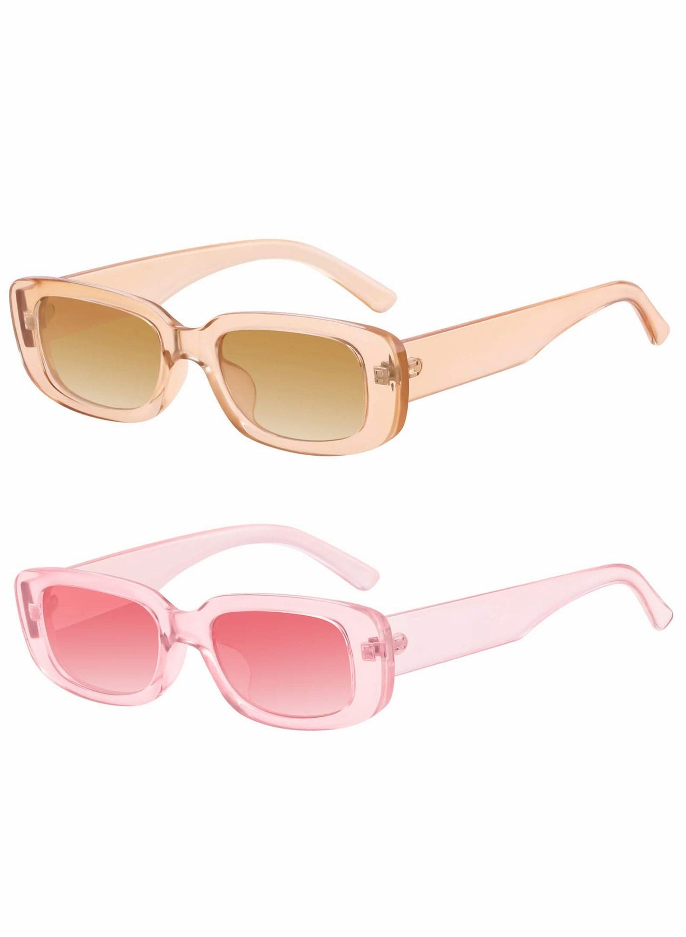 Retro Rectangle Sunglasses Women and Men Vintage Small Square Sun Glasses Protection Glasse, UV400 Protection Glasse, Vintage Driving Glasses 90’s Fashion Narrow Square Frame