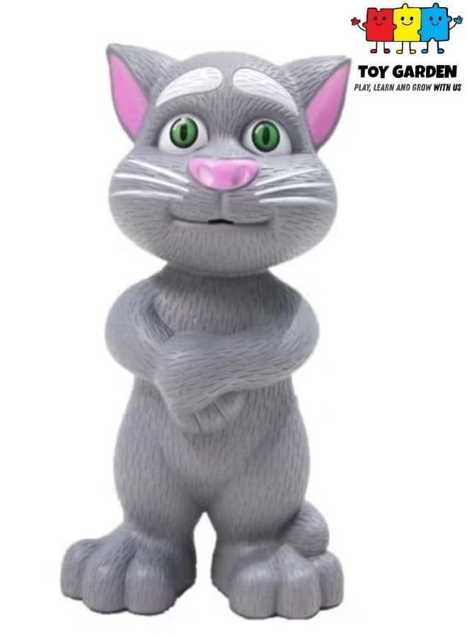 Intelligent Talking Tom Cat with Recording, Music, Story & Touch Functionality, Wonderful Voice with Stories & Songs (Grey)