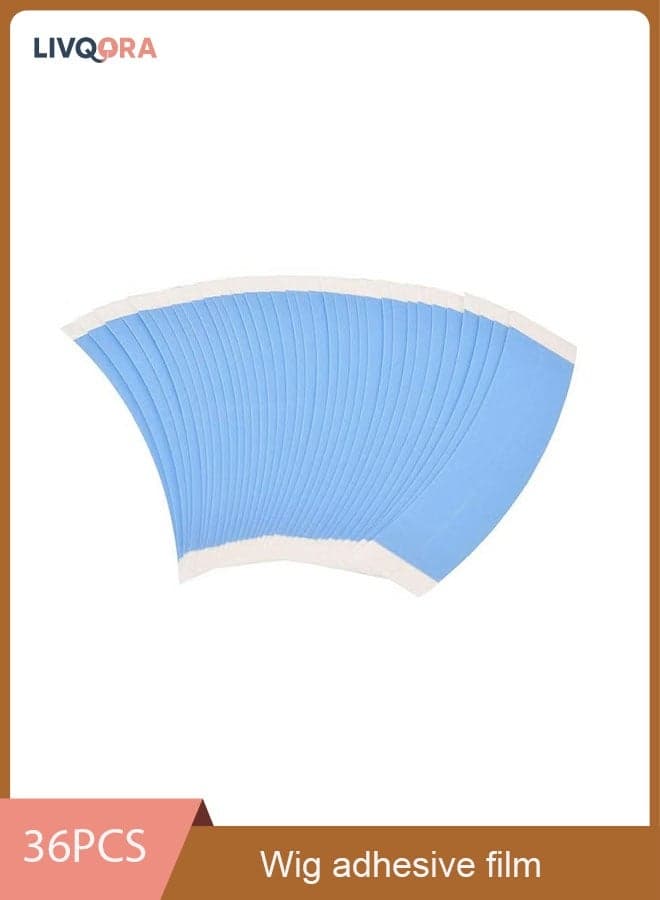 36 PCS Waterproof Lace Wig Tape Strips - Extra Strong Hold, No Shine, Invisible Double-Sided Adhesive for Wigs, Hairpieces & Toupee (Blue 1/4")