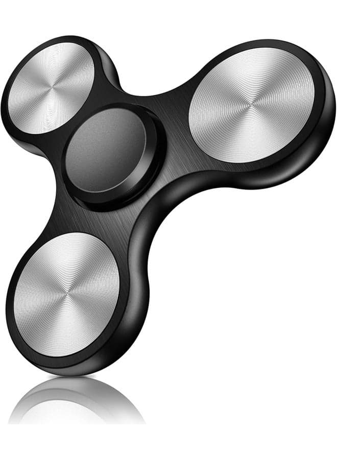 Fidget Spinners Toy, Metal Stainless Steel Bearing High Speed 4-8 Min Spins, EDC ADHD Stress Anxiety Relieves Reducer Fidgets Finger Toys, Novelty Gift for Kids and Adults(Black)